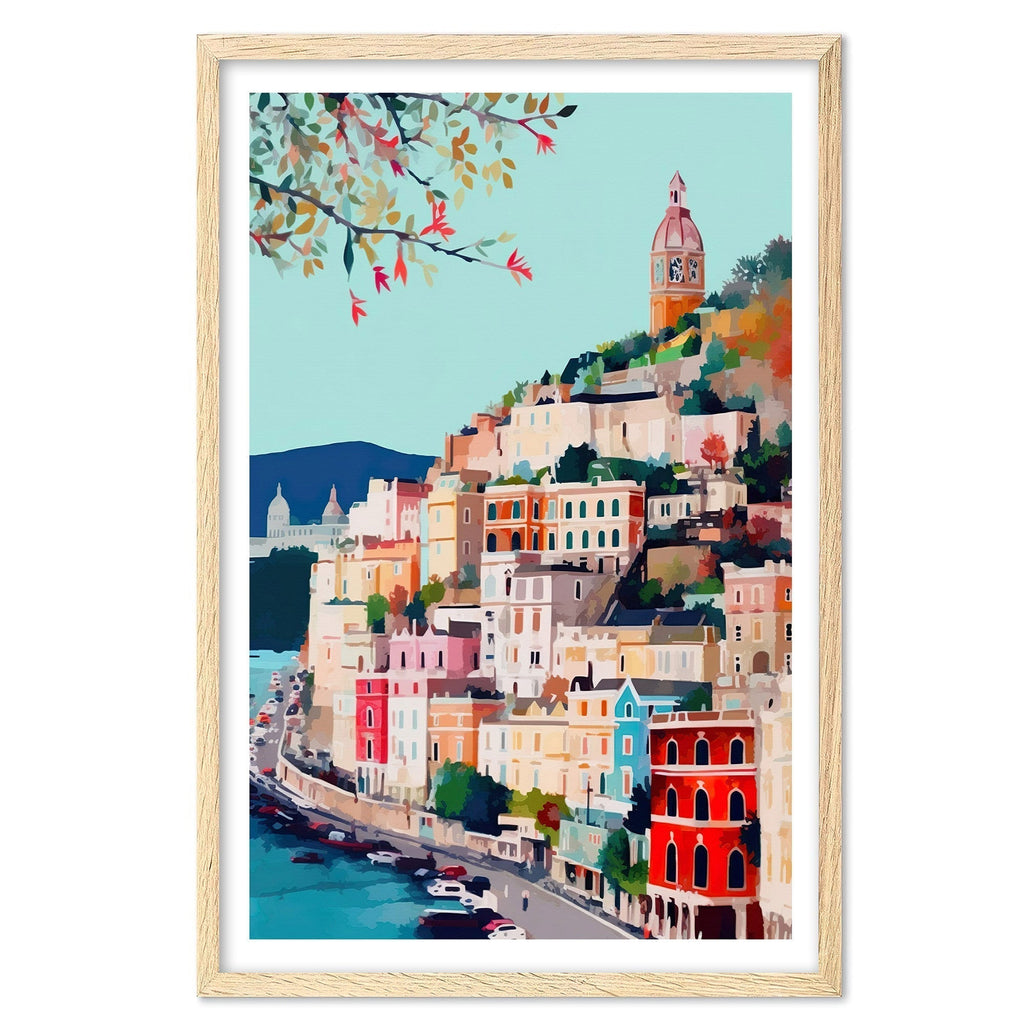 Amalfi Coast Art Print, Travel Print, Travel Poster, Travel Gift, Housewarming Gift (UNFRAMED)